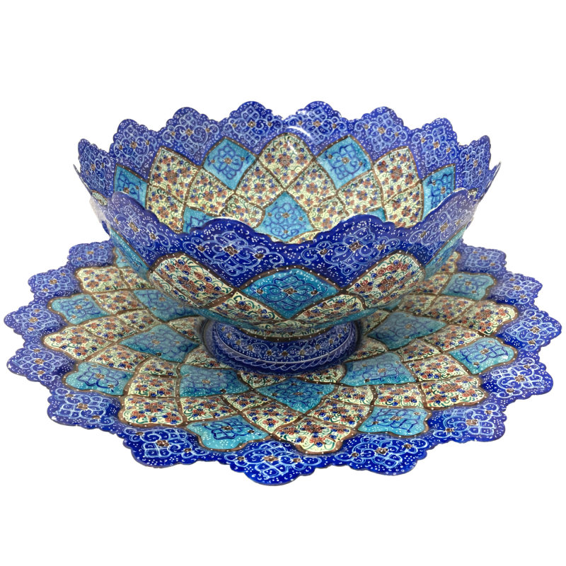 ست کاسه و بشقاب میناکاری کد 0002